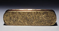 Tobacco box, I. H. Hamer, Brass, copper, German, Iserlohn