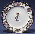 Plate, Sèvres Manufactory French, Soft-paste porcelain, French, Sèvres