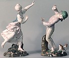 Girl fleeing from a snake (one of a pair), Höchst Manufactory  German, Hard-paste porcelain, German, Höchst