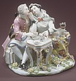 Couple Drinking Chocolate, Johann Joachim Kändler  German, Hard-paste porcelain, German, Meissen