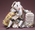 Lovers with a Birdcage, Johann Joachim Kändler  German, Hard-paste porcelain, German, Meissen