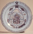 Plate (one of two), Hard-paste porcelain, Chinese, for German market