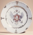 Dish (one of two), Hard-paste porcelain, Chinese, for Russian market