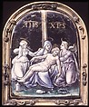 Pietà (one of a pair), Pierre Reymond French, Painted enamel on copper, partly gilt, French, Limoges