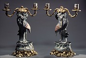 Candelabrum (one of a pair), Gilt bronze, porcelain, French
