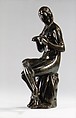 Girl Braiding her Hair, Barthélemy Prieur French, Bronze, with red-brown lacquer patina, French