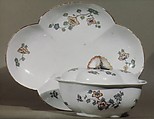 Sugar bowl with cover, Chantilly French, Tin-glazed soft-paste porcelain, French, Chantilly
