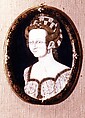 Portrait of a lady, Painted enamel on copper, partly gilt, probably French, Paris