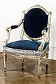 Armchair (one of a pair), Carved, painted and gilded beech, French