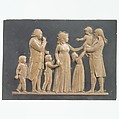 Family group portrait, Jean Martin Renaud  French, Wax on slate, French