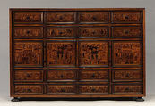 Cabinet, Pine carcass, gilded metal, Southern German, Augsburg