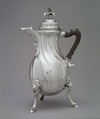 Coffeepot, Master with the Mark of a Crowned D, Silver, wood, Flemish, Mons