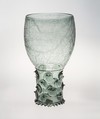 Goblet (Roemer) with map of the Rhine River, Glass, engraved with a diamond point, Dutch, probably Amsterdam