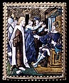 Christ Before Herod (one of a series), Painted enamel on copper, partly gilt, French