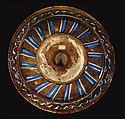 Bowl with Saint Nicholas of Tolentino, Maiolica (tin-glazed earthenware), lustered, Italian, Gubbio