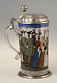 Tankard, Glass; pewter, German