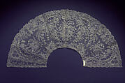Fan leaf, Hair, bobbin lace, French, Chantilly