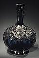Bottle with silver mounts, Silver mounts by Adriaen van Hoecke (Dutch, 1659–1716), Glass, silver, French glass with Dutch, The Hague silver