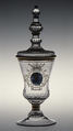 Standing cup with cover, Glass, German, Zechlin