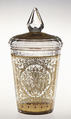 Beaker with cover, Zwischengold glass, Bohemian