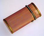 Pink Cigarette Case, House of Carl Fabergé, Gold, silver, guilloché enamel, pearl, Russian, St. Petersburg