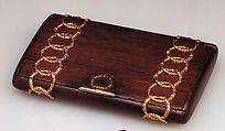 Wood Cigarette Case, House of Carl Fabergé, Rose and yellow gold, palisander, Russian, St. Petersburg