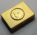 Presentation Cigarette Box, House of Carl Fabergé, Yellow gold, rose-cut diamond, Russian, St. Petersburg
