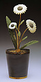 Daisies, House of Carl Fabergé, Quartz, rose-cut diamond, chalcedony, nephrite, silver, gold, Russian, St. Petersburg