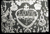 Piece, Cotton and linen, applied, British