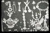 Piece, Cotton and linen, applied, British