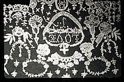 Piece, Cotton and linen, applied, British