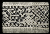 End of a cover, Linen, embroidered net, German