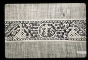 End of a cover, Linen, embroidered net, German