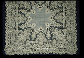 Handkerchief, Needle lace, Brussels needle lace, Point de Gaze, linen, Belgian, Brussels