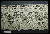 Edging, Linen, needle lace, possibly Belgian
