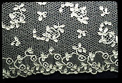 Lappet (one of a pair), Needle lace, point d’Alençon, French