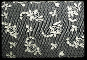 Lappet (one of a pair), Needle lace, point d’Alençon, French