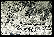 Border (one of four), Needle lace, point d’Alençon, French