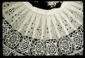 Standing band (collar) with tassels, Cutwork, needle lace, reticello, punto in aria, embroidery, linen, possibly French