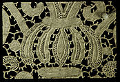 Flounce, Style of Bartolomeo Danieli (Italian, active Bologna and Siena 1610–1643), Needle lace, Italian