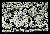 Border (one of two), Needle lace, gros point lace, linen, Italian, Venice