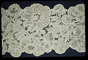 Pair of lappets, Needle lace, Italian, Venice or Flemish, Brussels
