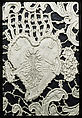 Insertion, Needle lace, gros point lace, Spanish or Italian