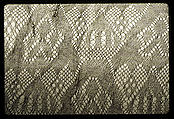 Fragment of Sprang Work, Silk, British, London, Finsbury