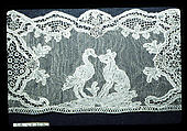 Piece (one of three), Needle lace, point d’Alençon, Burano lace, French
