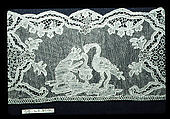 Piece (one of three), Needle lace, point d’Alençon, Burano lace, French