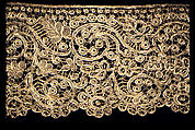 Fragment, Metal thread, bobbin lace, Italian or Spanish