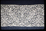 Pair of lappets and joined cap edging, Bobbin lace, Flemish