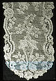 Joined lappets, Needle lace, point d’Alençon, linen, French or Italian, Venice (Burano)