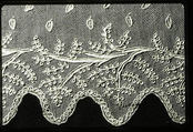 Edging, Needle lace, point d’Alençon, linen, horse hair, French